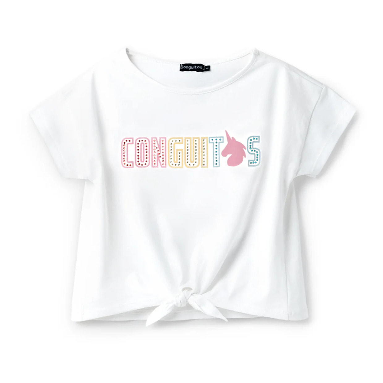 Camiseta Unicornio Strass Blanco