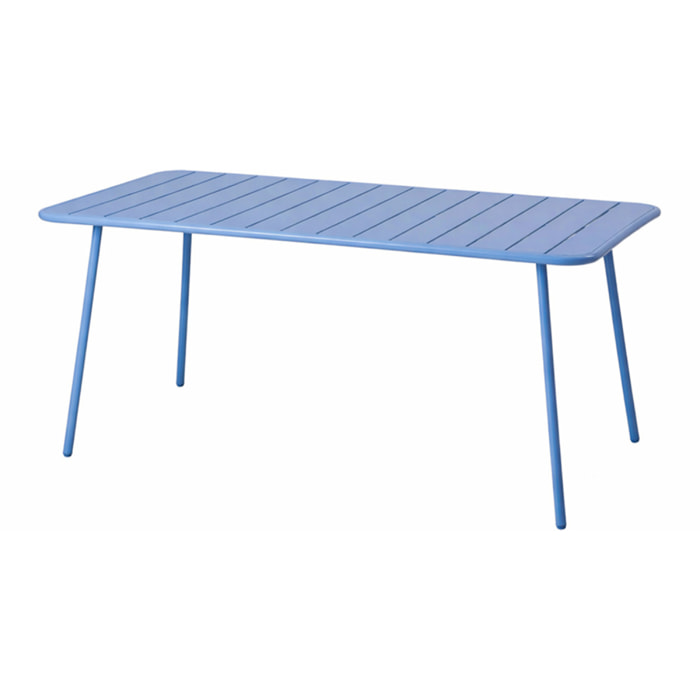 EVORA Table de jardin 6 places 160cm bleu