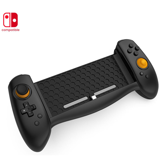 Mando Grip compatible con Nintendo Switch TNS-18133C. Conexión auto, alta ergonomía, motores de vibración, sensores giroscópicos.