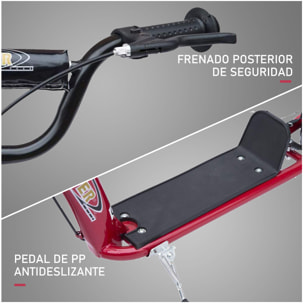 Patinete para Niños con Ruedas Grandes Freno Manillar Ajustable en Altura Rojo