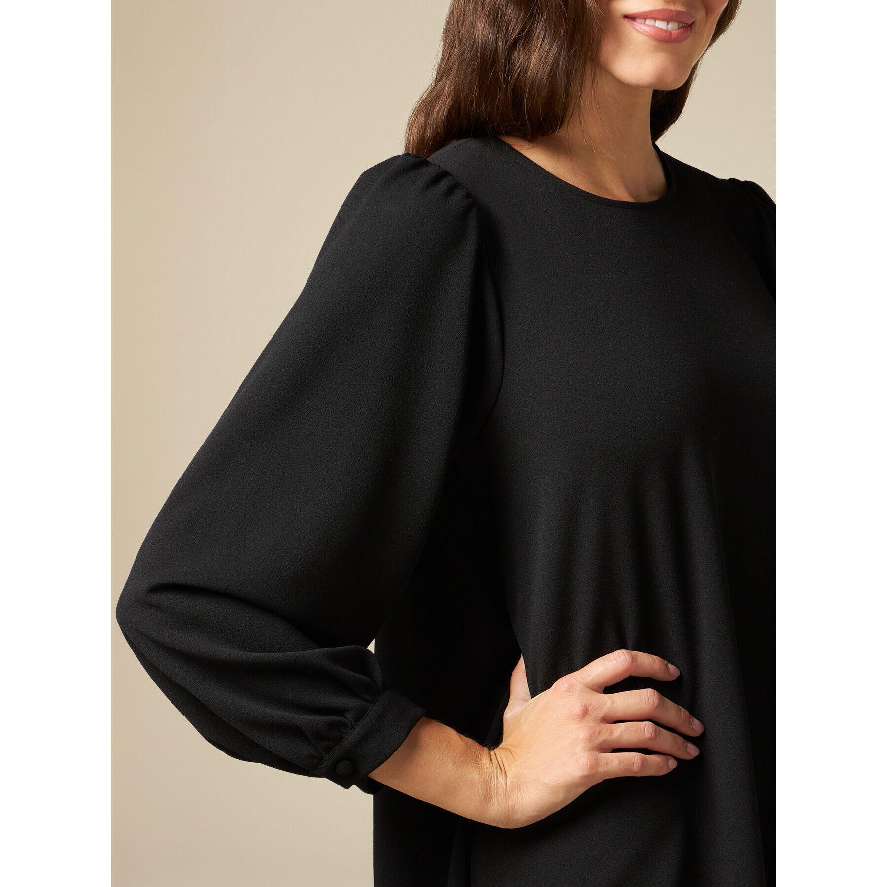 Oltre - Vestido holgado con mangas abullonadas - Negro