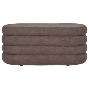 Neo - pouf avec rangement - en tissu bouclette - Marron