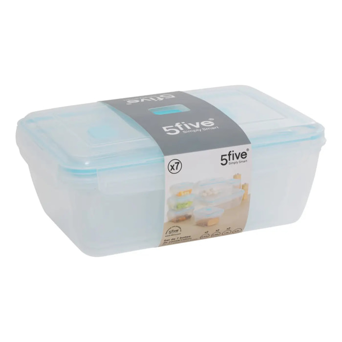 Lot de 7 boîtes de conservation en plastique