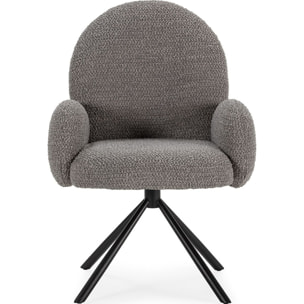 Fauteuil pivotant en tissu bouclé - OPALINE