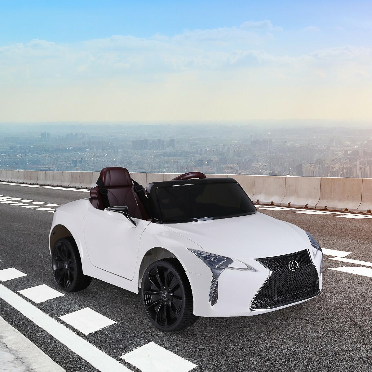 Voiture électrique enfants 12 V - V. max. 3 Km/h effets sonores + lumineux télécommande Lexus LC500 blanc