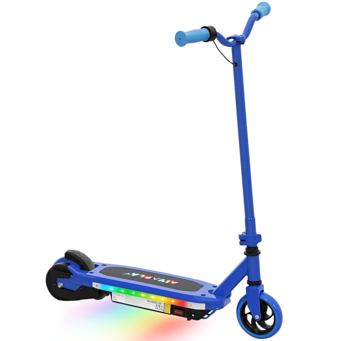 Trottinette électrique enfant LED multicolore max. 10Km/h autonomie 8Km béquille acier bleu