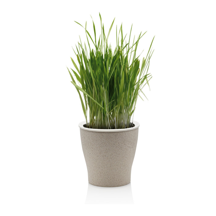 Pot à réserve d’eau Tomasucci LOPPY MEDIUM, en polypropylène, beige, 17,3 × 17,3 × 17 cm