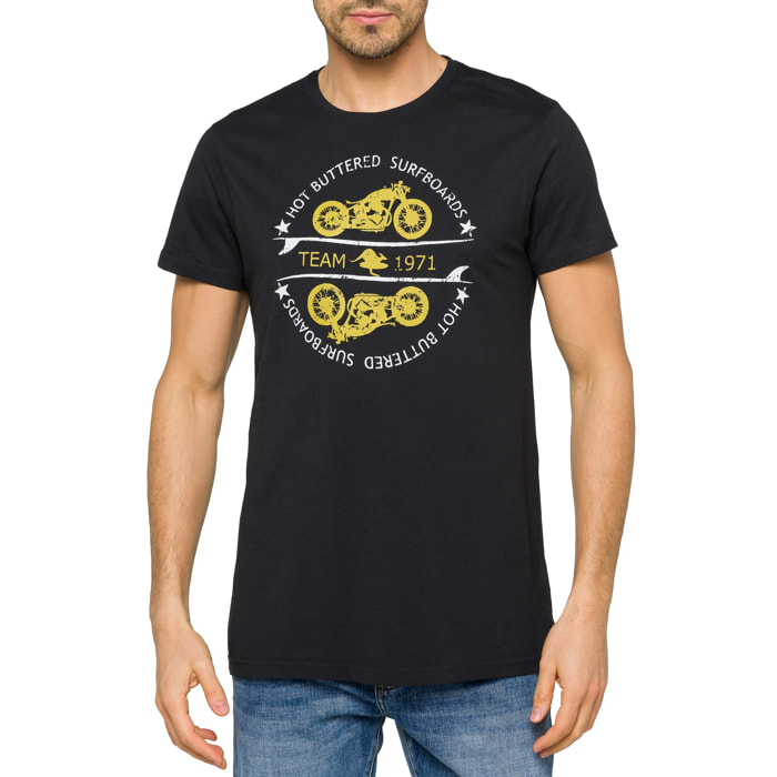 T-shirt in cotone 150 gr Thunder Hot Buttered Nero.