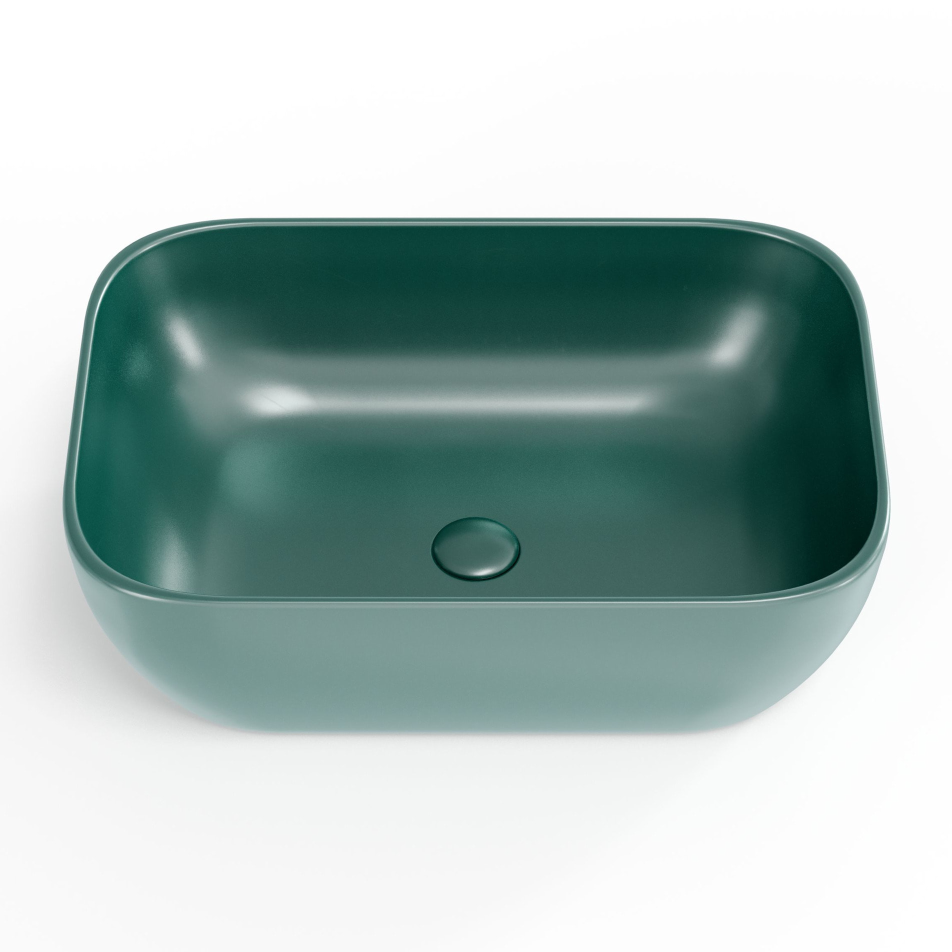 Vasque à poser 45,5 x 32,5 x 13,5 cm sans trop-plein vert foncé mat Infinitio SAT (SATINF4532DGEM)