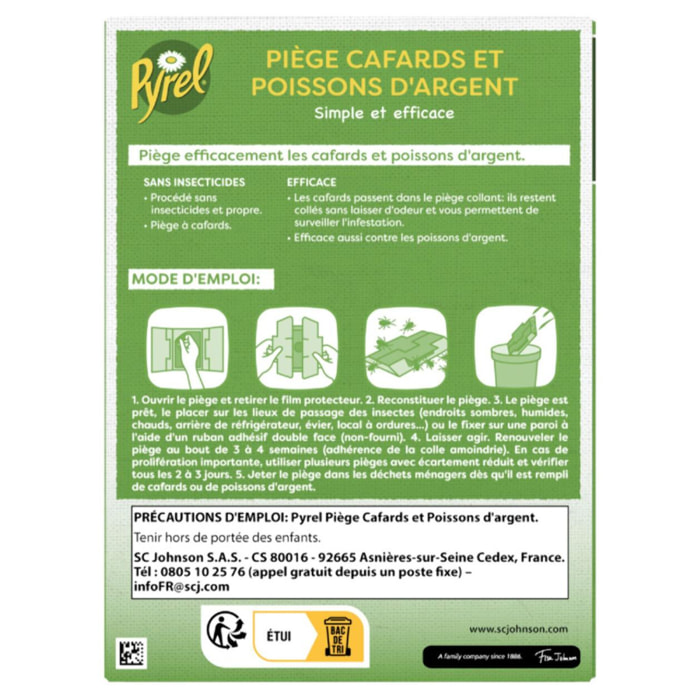 Lot de 12 - Pyrel Pièges Cafards et Poissons d'Argent Sans Insecticides