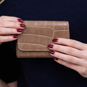 Cartera Cheval Firenze Cosmo Mini Croc Taupe