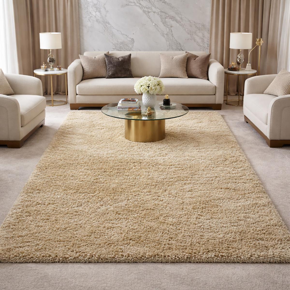 Tapis fait main Shaggy longues mèches Moodil, 45 mm