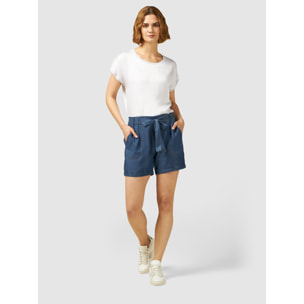 Oltre - Shorts de tencel - Azul