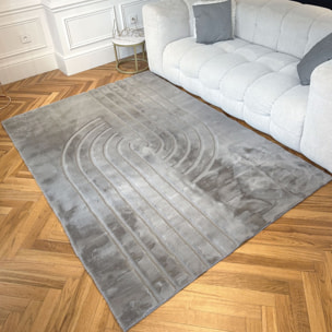 ALASKA - Tapis doux à motif graphique anthracite
