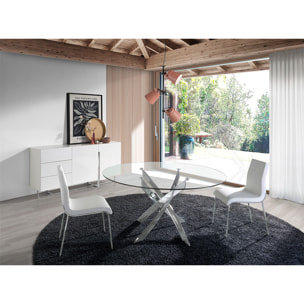 Mesa de Angel Cerda de cristal y acero