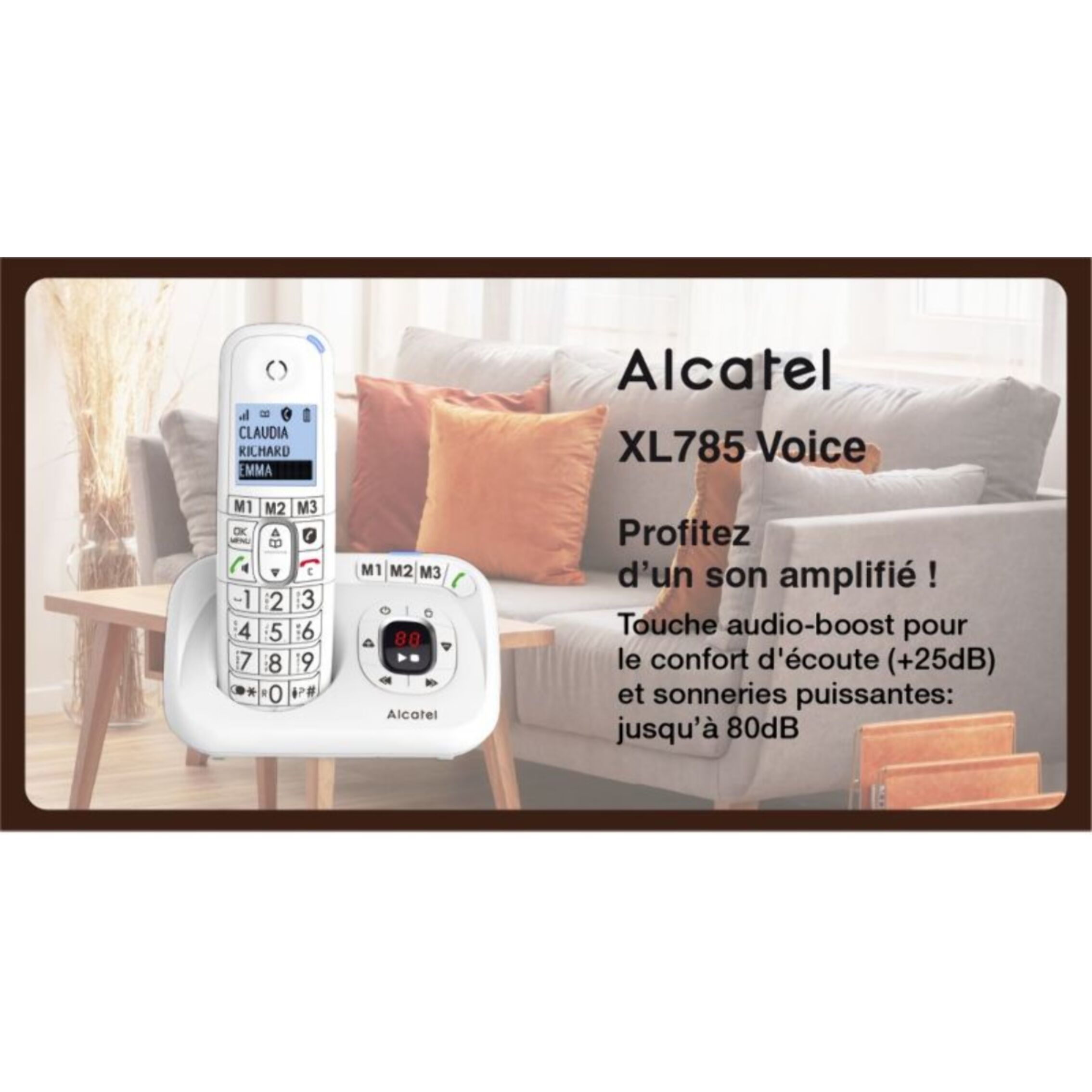 Téléphone sans fil ALCATEL XL785 Voice Trio Blanc