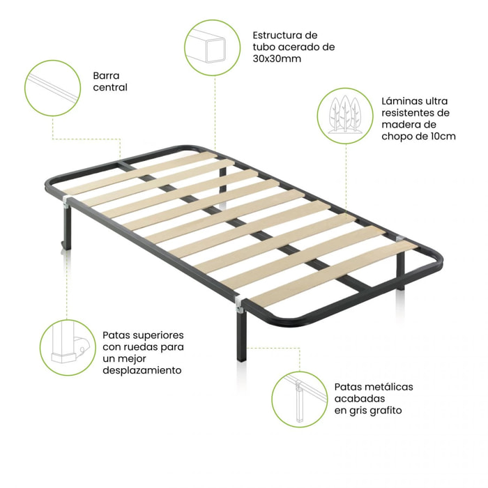 Somier láminas RX Silver - Con patas