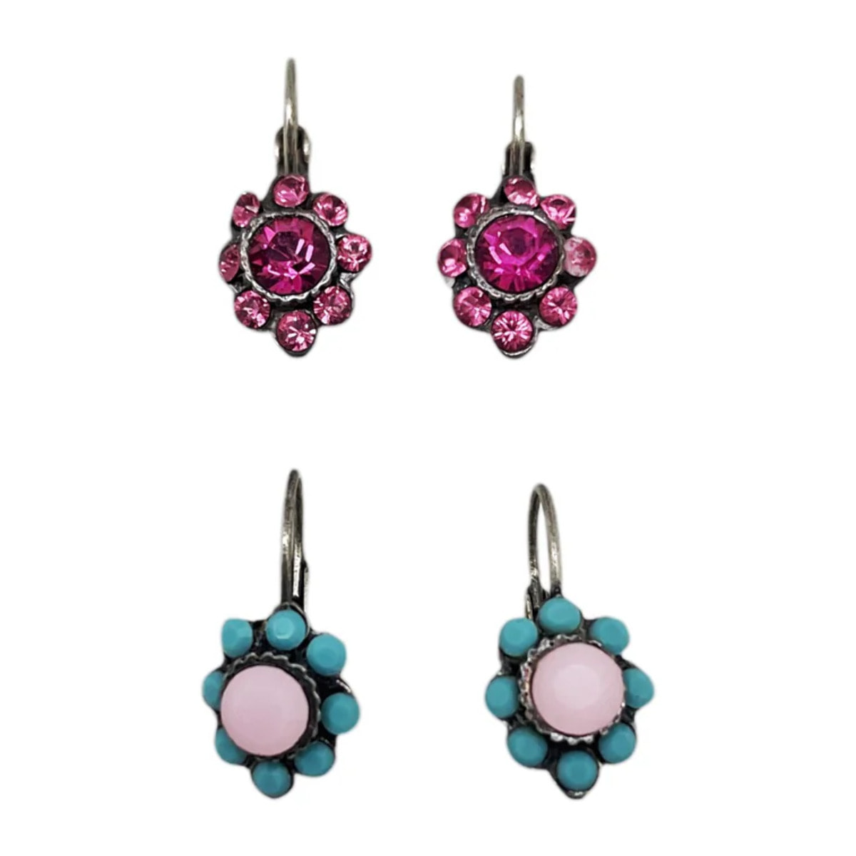 Pack 2 pares dormilonas cristal SW y plata 10µ.