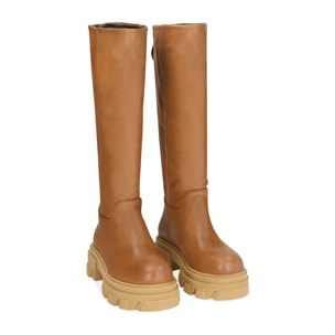 Botas gruesas de piel de becerro, tacón de 4 cm