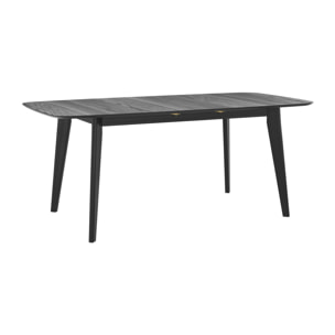 Table rectangulaire Oman 4/6 personnes extensible en bois noir 150/180 cm