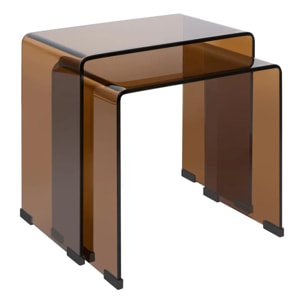 lot de 2 tables gigognes rectangulaires Lénia ambre