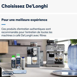 Kit d'entretien DELONGHI DLSC 306 détartrant, produit entretien carafe, chiffon, test dureté de l'eau