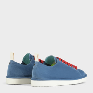 ZAPATO CON CORDONES HOMBRE P01 DE ANTE AZUL BÁSICO ROJO