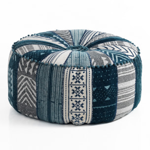 TOMASUCCI Pouf rotondo YARA BLUE PATCH Multicolore