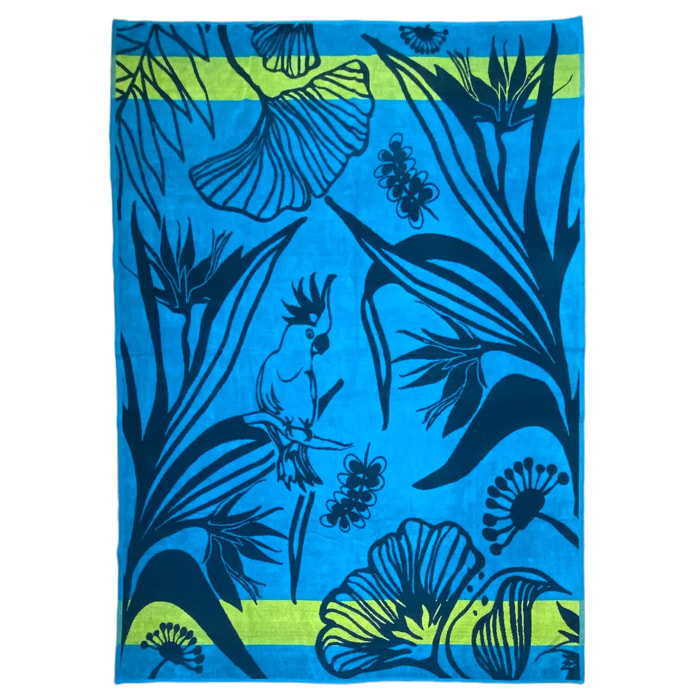 Serviette de plage éponge velours Jacquard Papiga 140x180 400g/m²