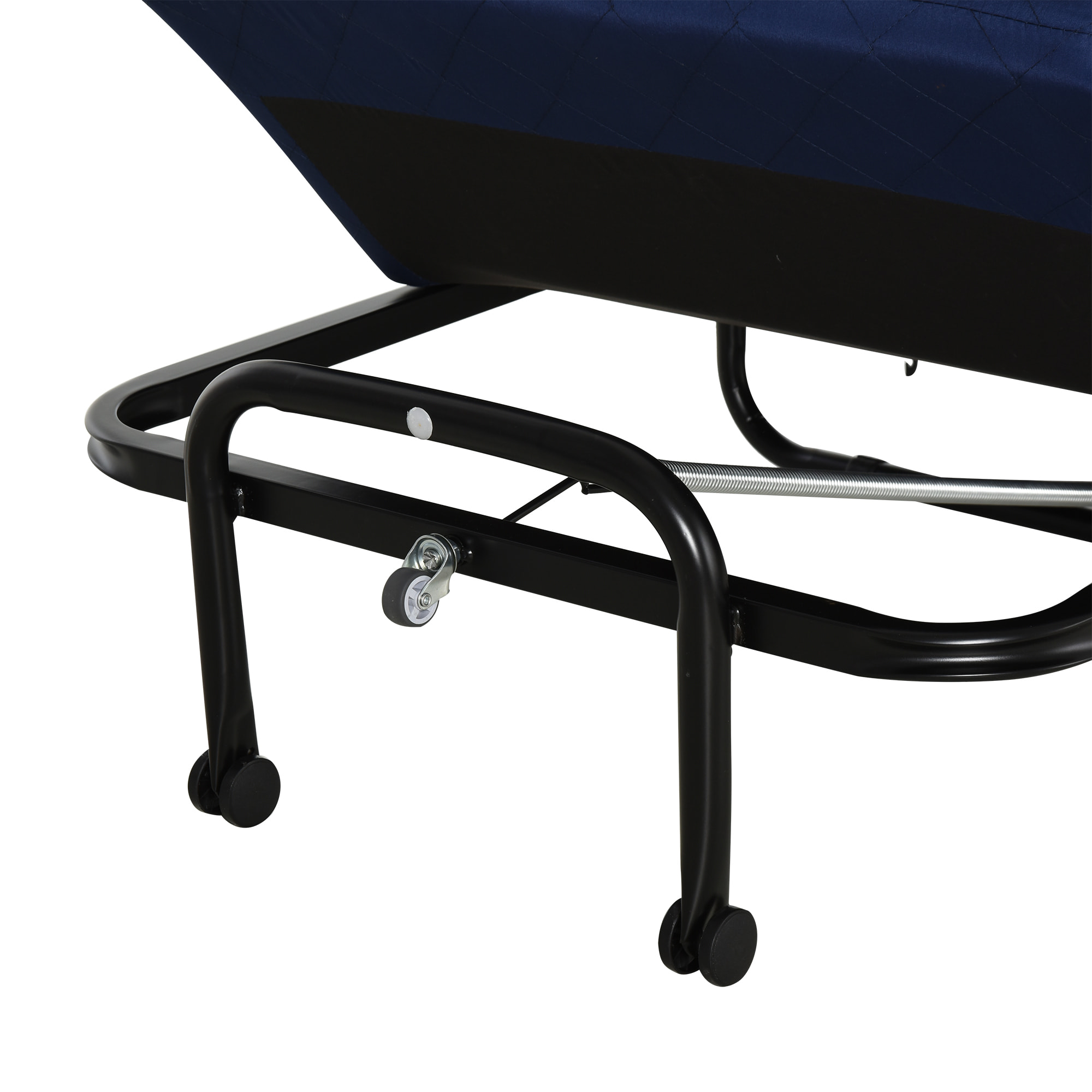 Cama Plegable Portátil Cabecera Ajustable en 5 Niveles de Ángulo 184x65x26cm Azul