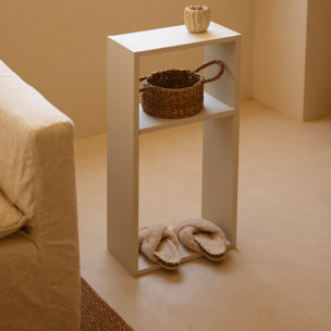 Mueble auxiliar de madera lacada en tono beige con 1 separador Alto: 38 Largo: 80 Ancho: 20