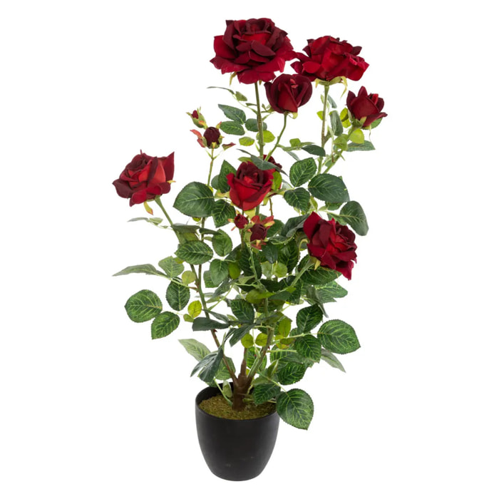 Rosier artificiel pot ciment H74cm