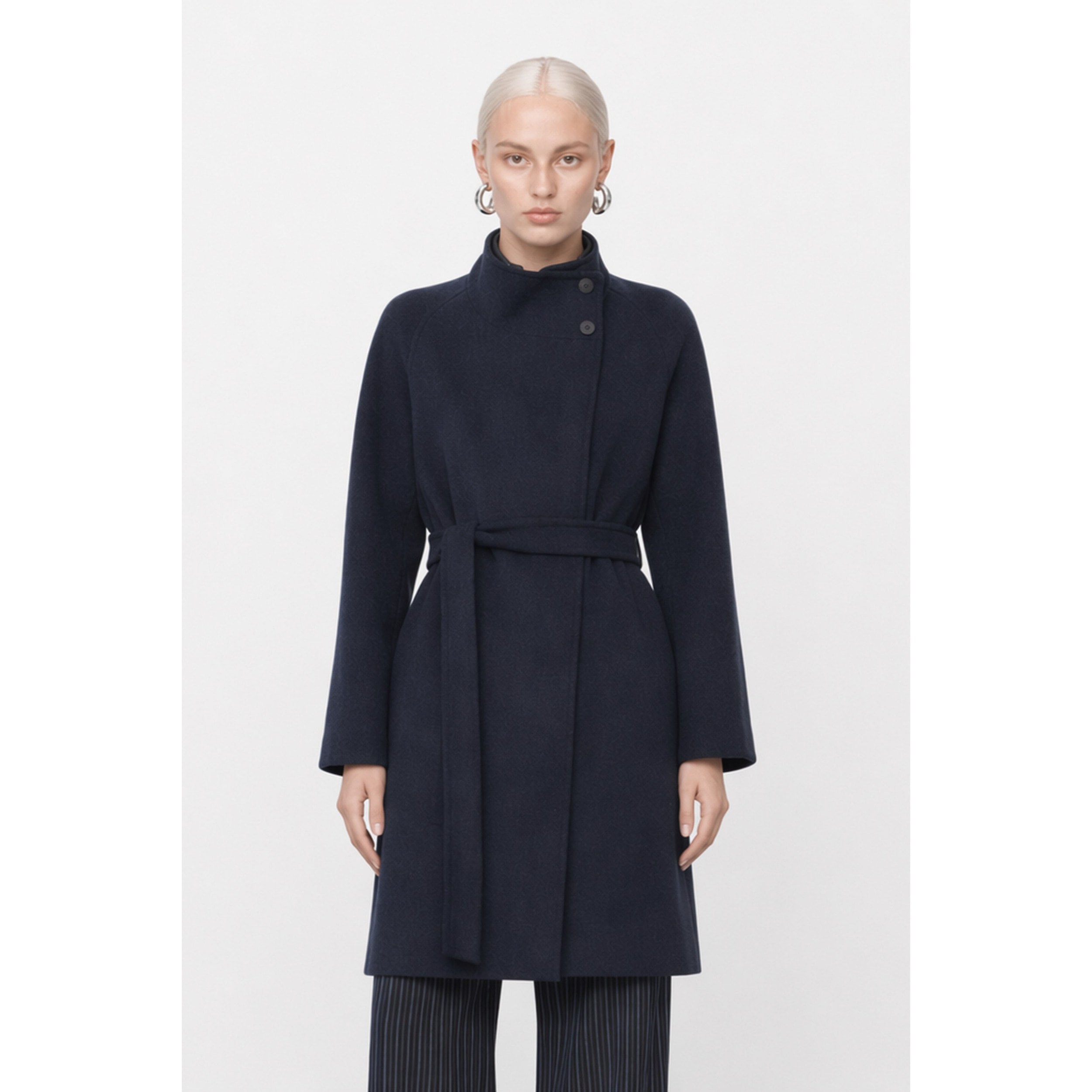 Kocca - Cappotto da donna in lana con collo alto e cintura Donna