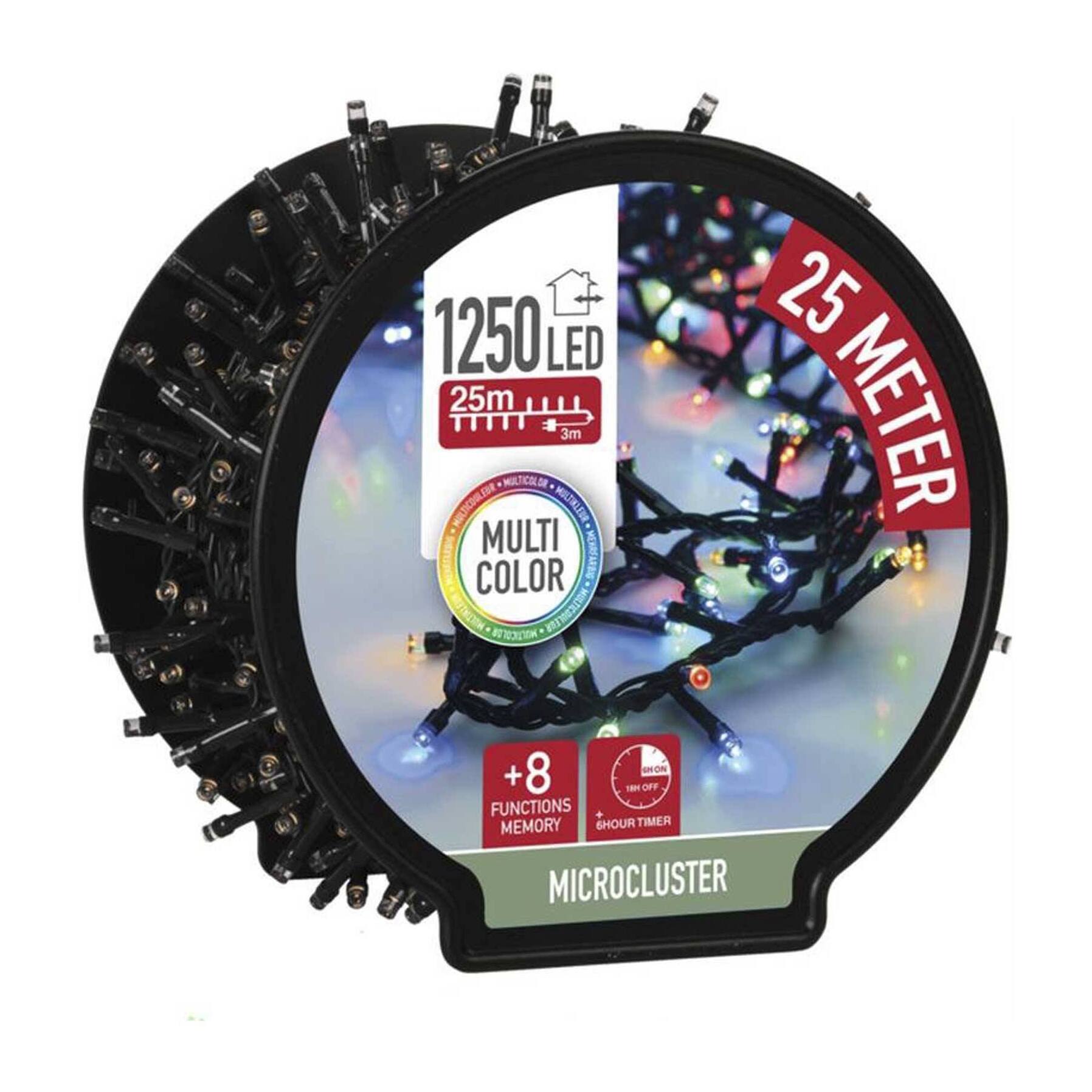 Clúster de 1250 Luces LED Multicolor - 28 metros
