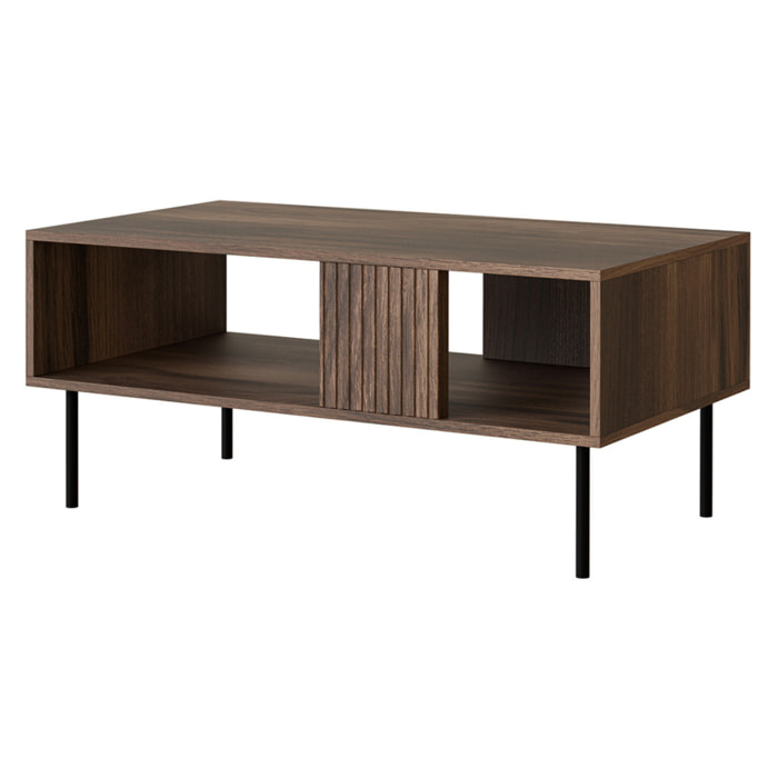 Franco - table basse - effet bois - 1 niche - 100 cm - Bois