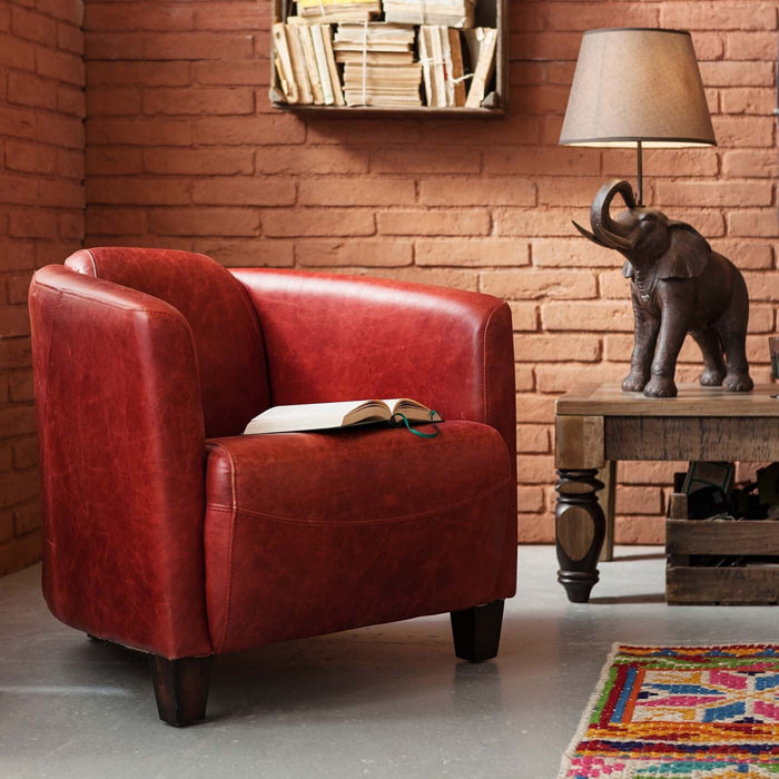 Fauteuil Cigar Lounge rouge Kare Design