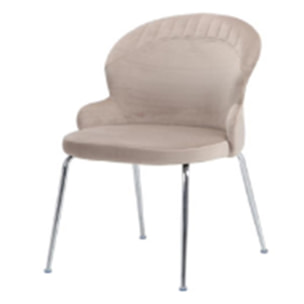 Set Da 4, Sgabelli New Lena Tessuto Tortora/Gambe Nere