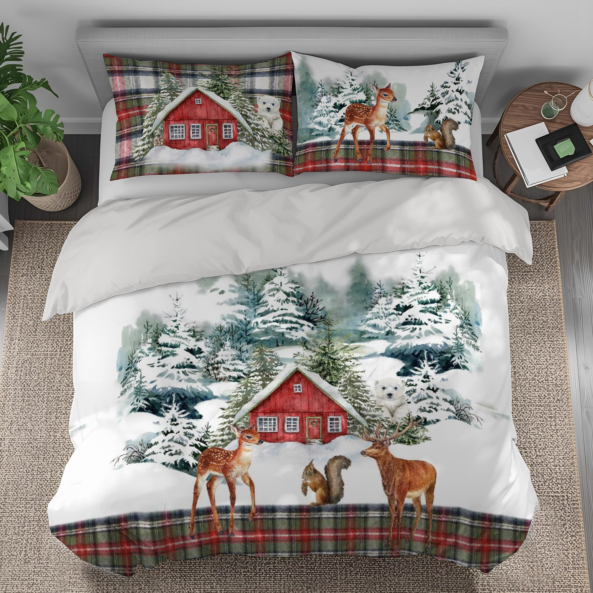 Parure copripiumino matrimoniale stampa in digitale inverno