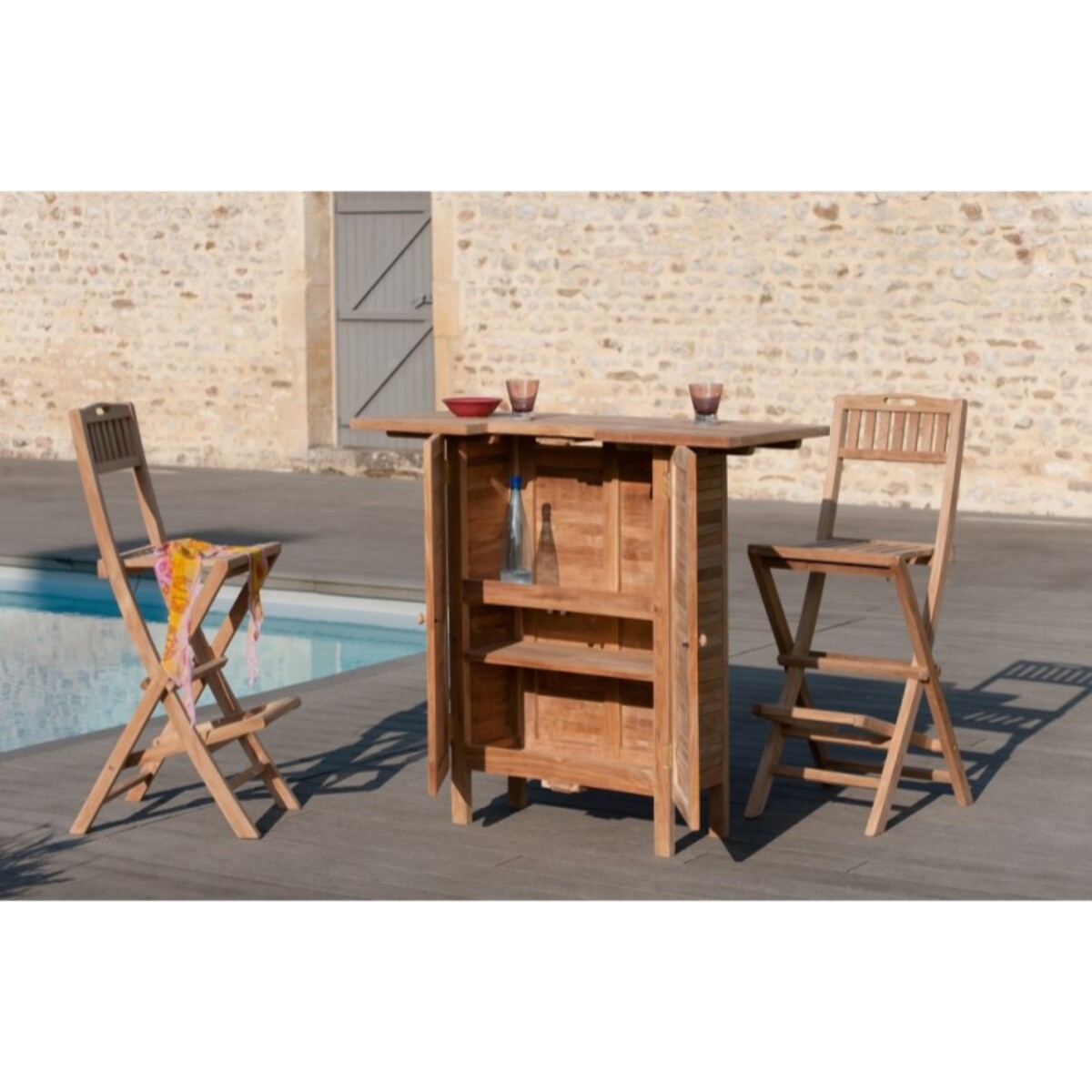 FUN - Bar de jardin en bois Teck