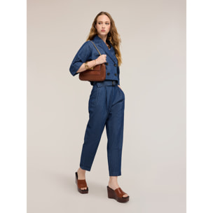 Motivi - Jeans carrot con cinturón trenzado - Azul