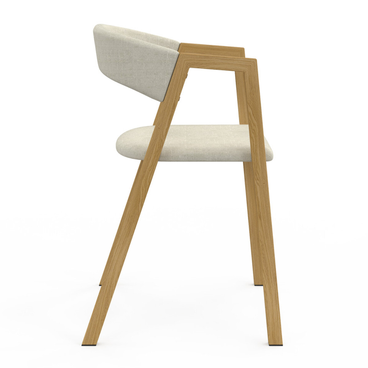 Chaises Enola en tissu beige et pieds effet bois - lot de 4