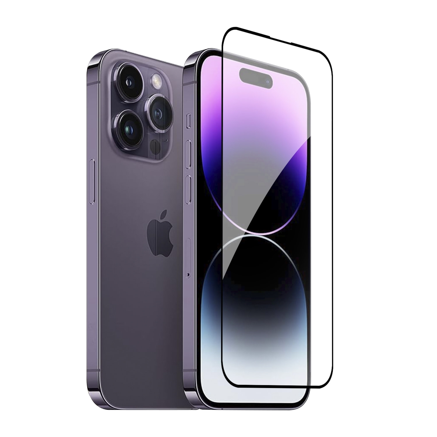 DAM Proteggi schermo in vetro temperato  a copertura totale per iPhone 14 Pro 6,55x0,06x14,15 cm. Colore trasparente