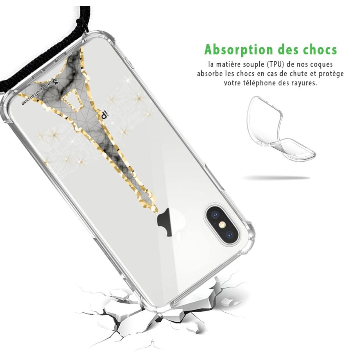 Coque cordon iPhone Xs Max Dessin Illumination de paris La Coque Francaise