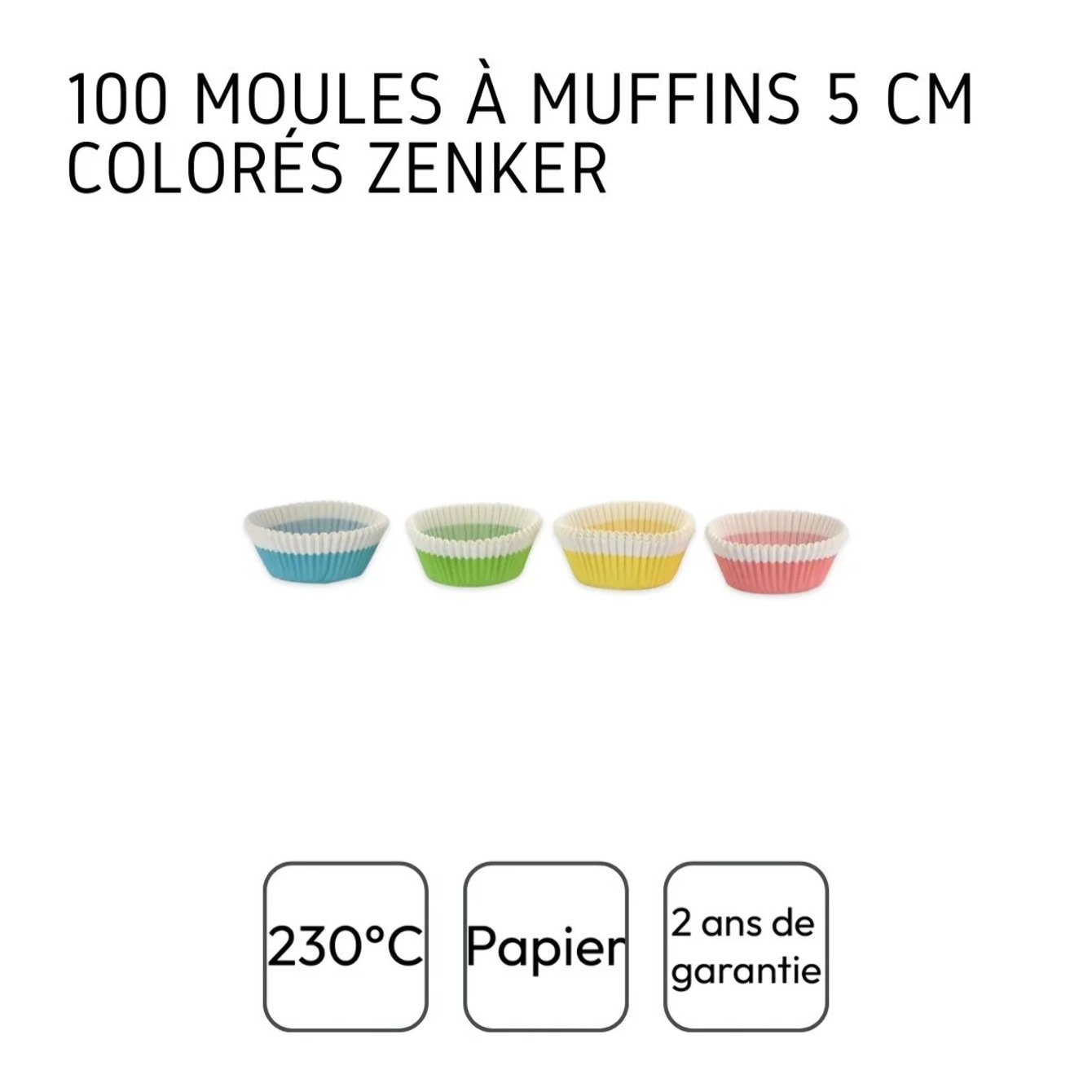 Lot de 100 moules à muffins en papier 5 cm Zenker Smart Pastry