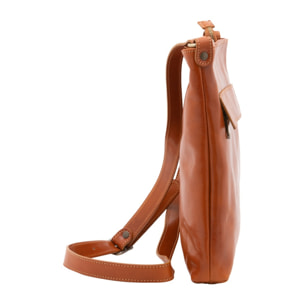 Borsa a tracolla uomo in vera pelle - Modello False - Made in Italy - 26.0 x 34.0 x 5.0 cm
