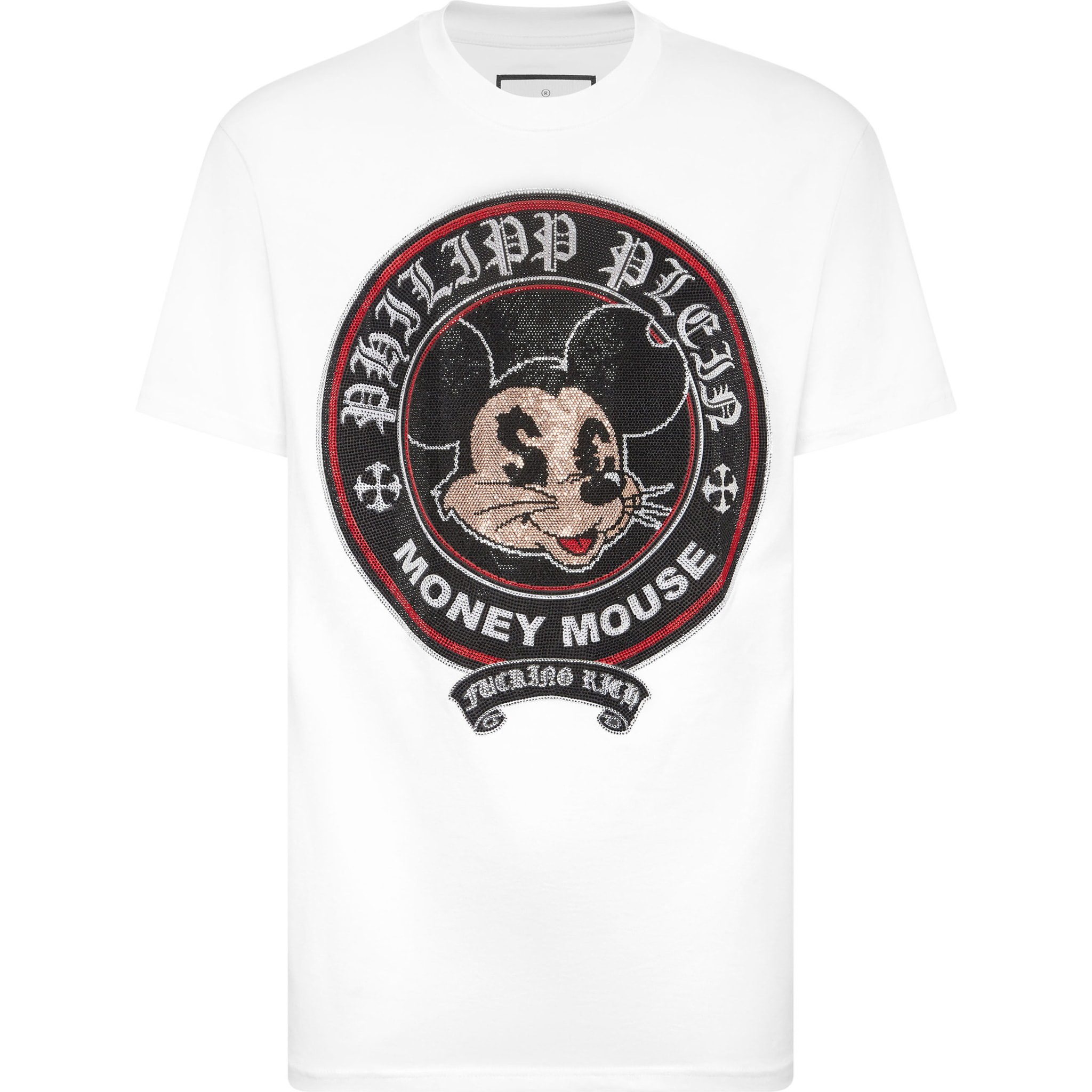 PHILIPP PLEIN Camiseta de cuello redondo y manga corta MONEY
