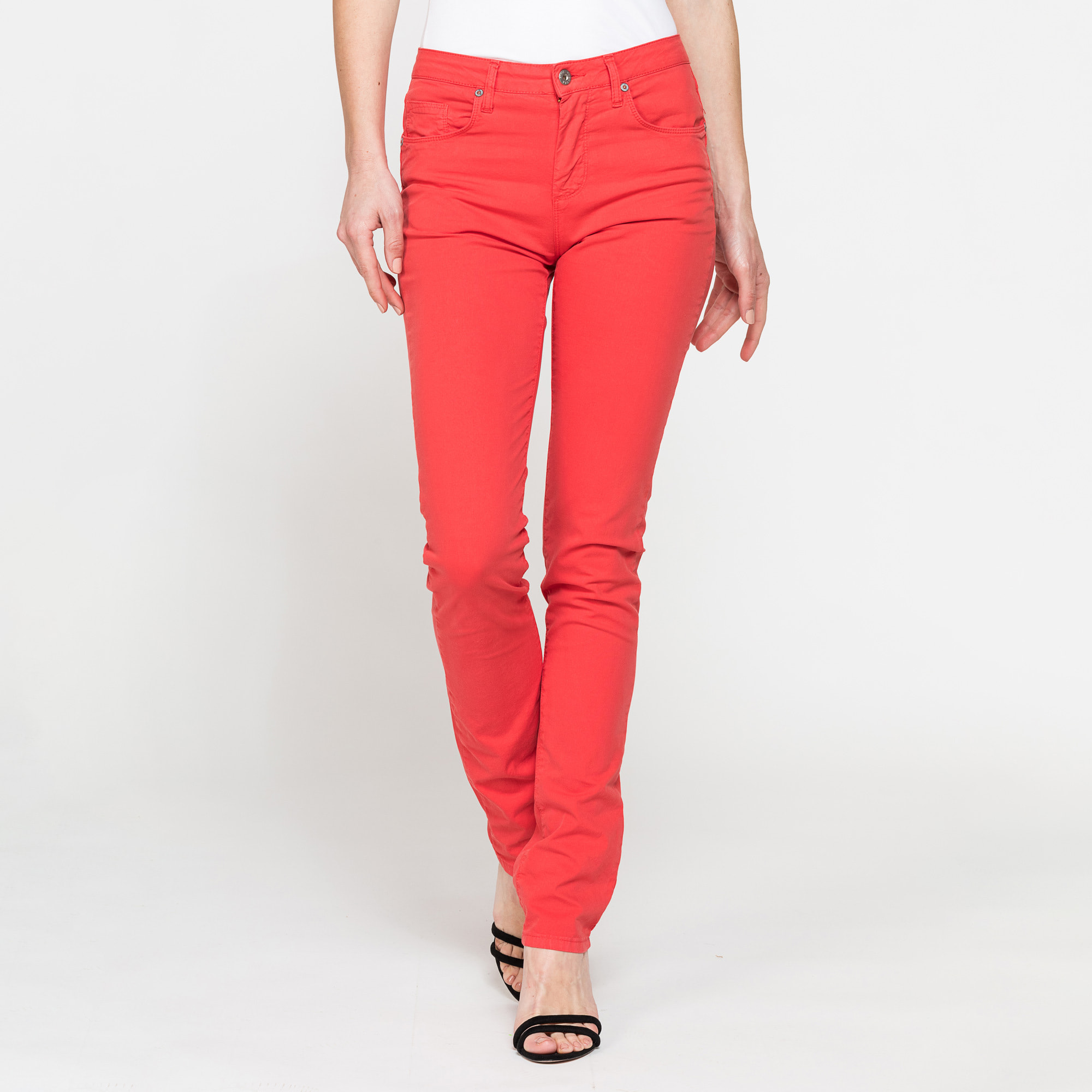 PANTALONE COLORATO IN POPELINE. Modello basic 752