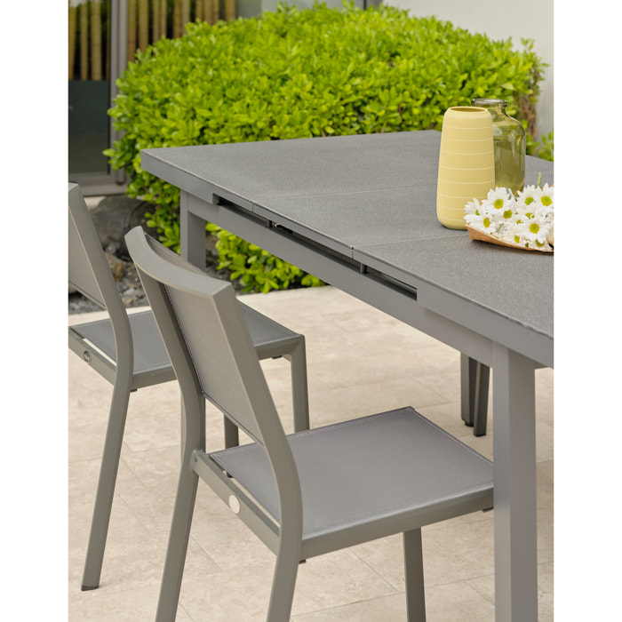 DANIA - Ensemble repas de jardin 4 places en aluminium