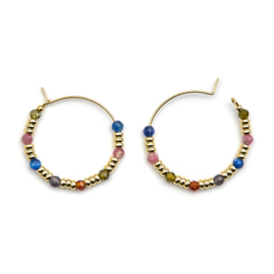 Pendientes de Aleación de Metal y Cristal Multicolor acabado en rodio