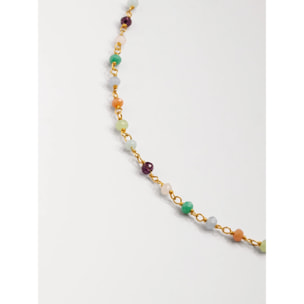 Collana Crystal Colors Argento Placcato Oro